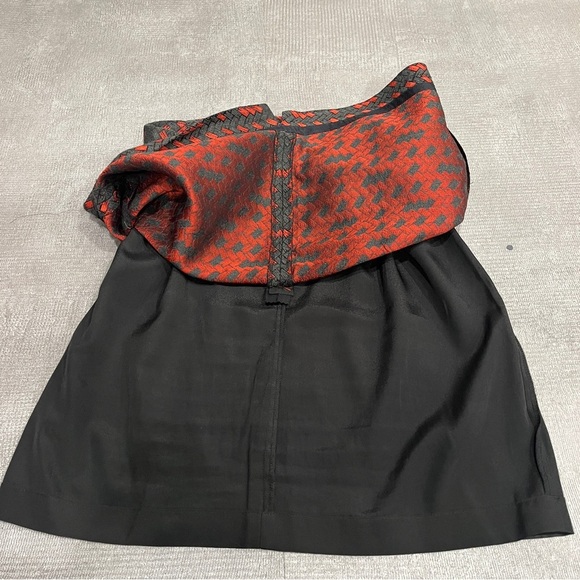 Miss Wu Red and Black Mini A-line Skirt for Cocktail Night Out 4 - Picture 4 of 5